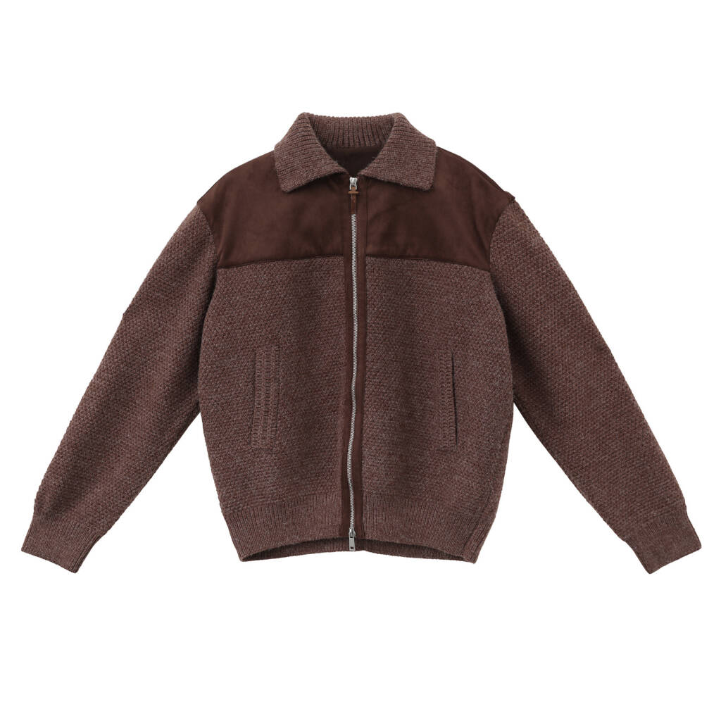 Women's Retro Knitted Zip Front Jacket
