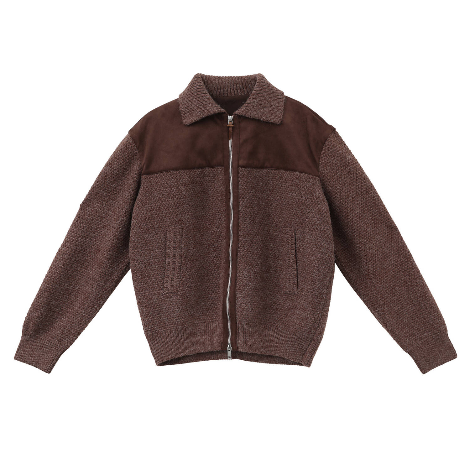 Women's Retro Knitted Zip Front Jacket - Image 6