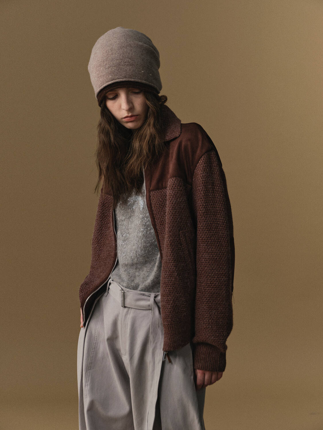 Women's Retro Knitted Zip Front Jacket - Image 3