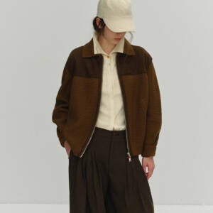 Women's Retro Knitted Zip Front Jacket - Image 2